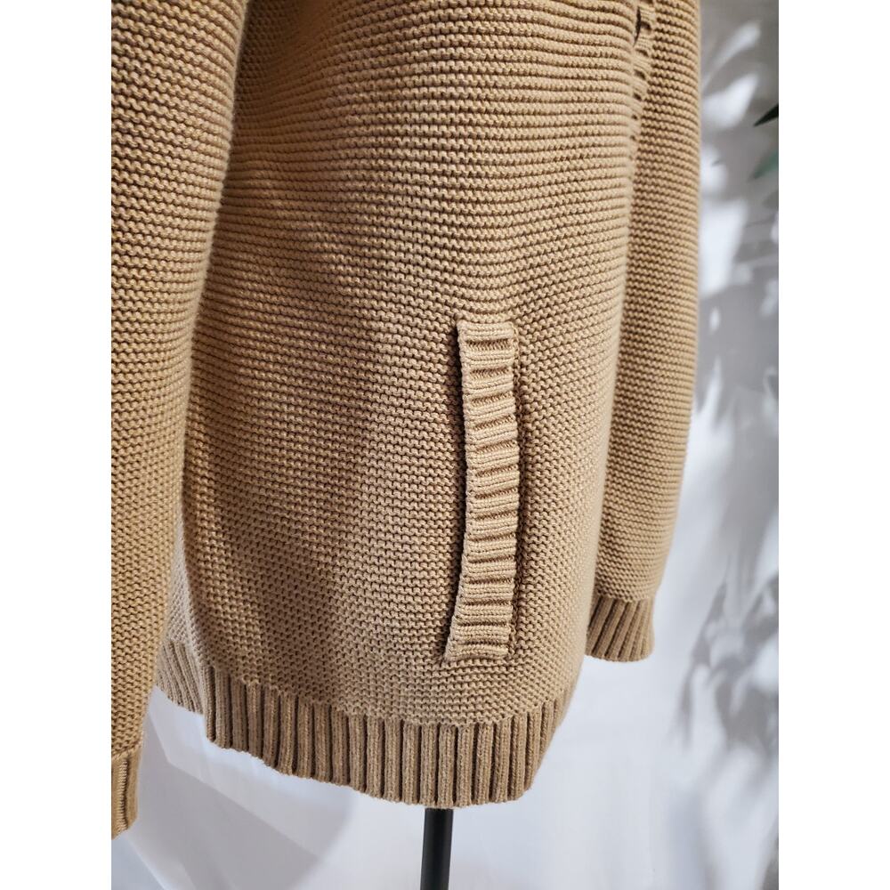 Lands End Womens Thick Knit Button Cardigan Sweater Size 2X Tan Neutral Cotton - Picture 5 of 10